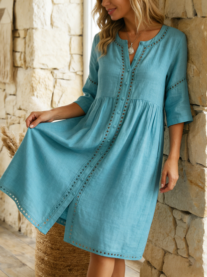 Harlow | Vestido midi de lino de alta calidad