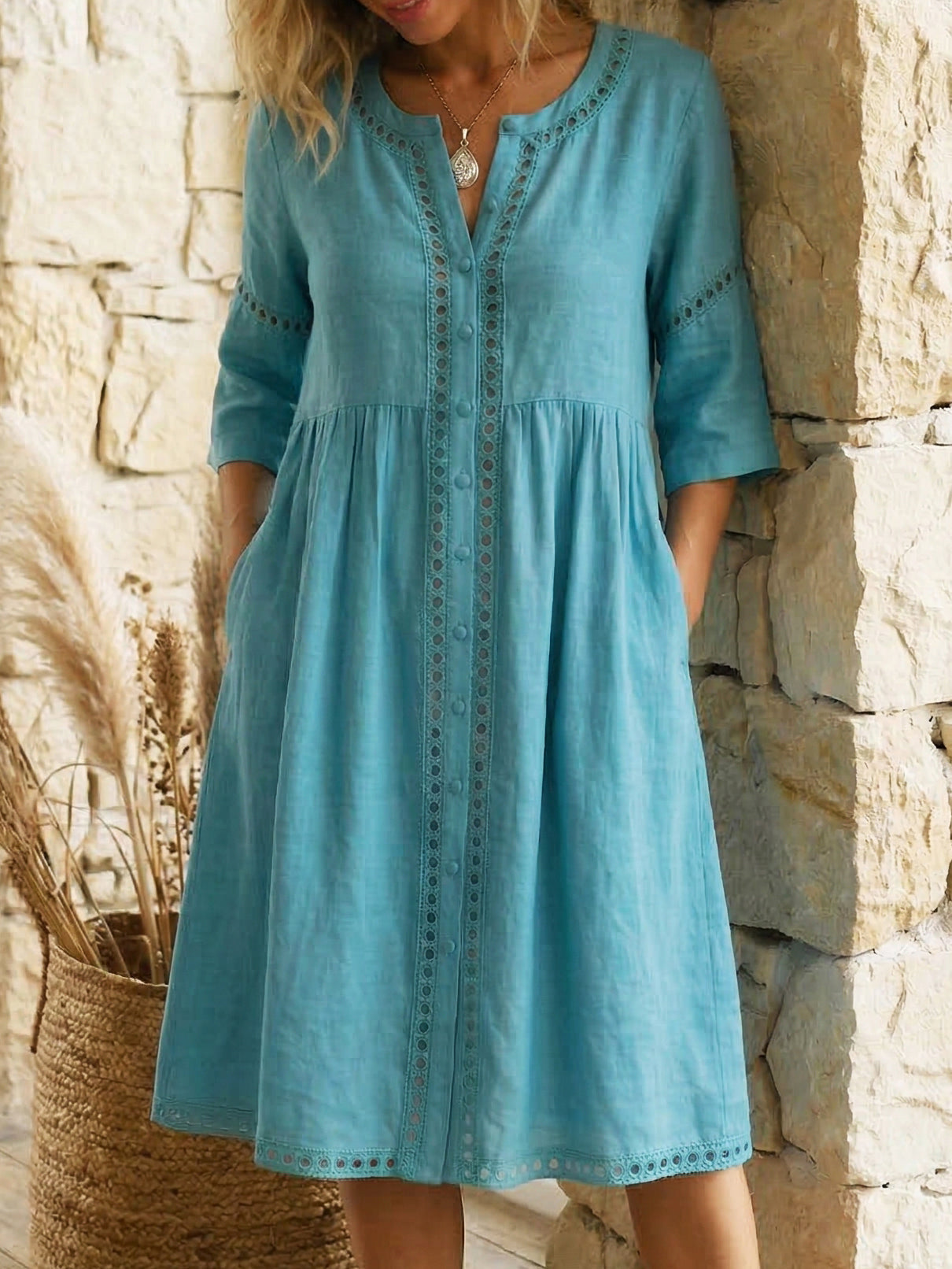 Harlow | Vestido midi de lino de alta calidad
