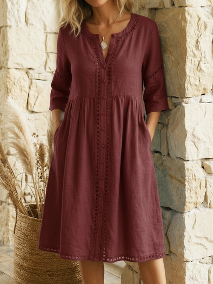 Harlow | Vestido midi de lino de alta calidad