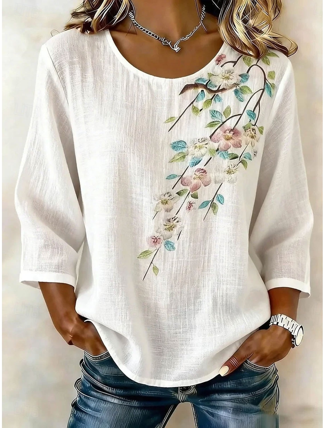 Lux™ | Camisas con tacto de lino Floral